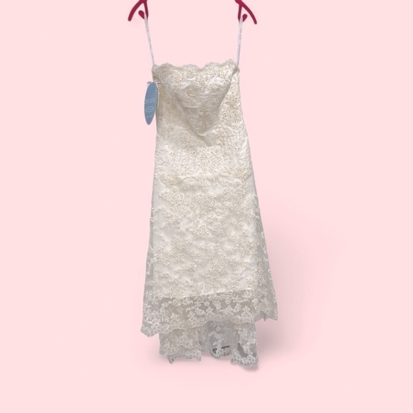 ALFRED ANGELO COLLECTION - 1774NT LACE ON NET GOWN WEDDING DRESS size 8 NWT - Picture 8 of 16